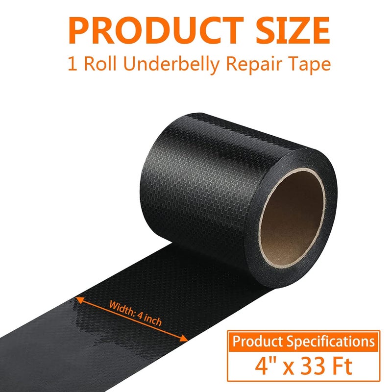 Rvhouse Underbelly RV Tape 4" x 33Ft Premium Belly Material Waterproof Wearing Resistant Repair Fabric Tape for Belly Tears Holes Cuts of Motorhome Trailer RV Camper (UT10110B1) - Image 2